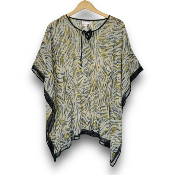 JW Style Other - 4/$20 JW Style Sheer Cinch Waist Animal Print Swim Coverup - XL